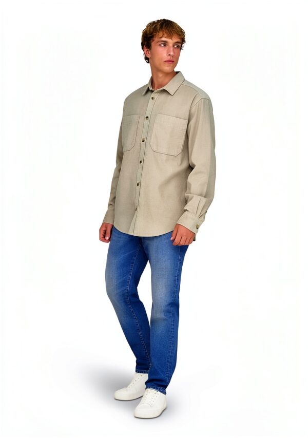 Chemise homme Bestseller coton ample poches poitrine-3