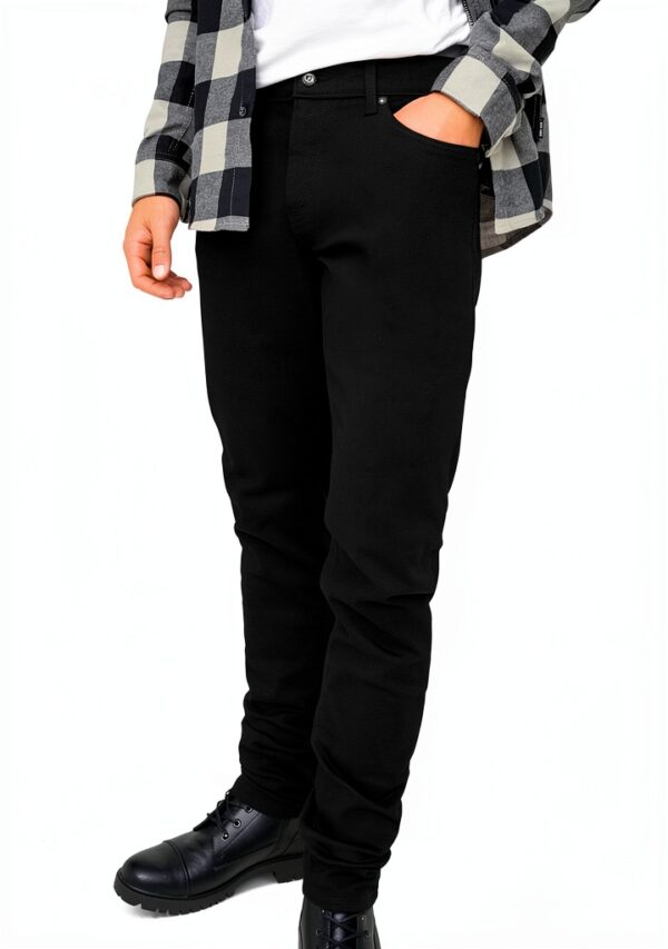 Bestseller Jean Noir Homme Taille Basse Poches Arrière-5
