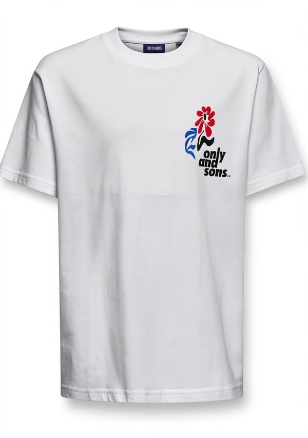 Only Sons T-shirt garçon coupe ample imprimé col rond-0