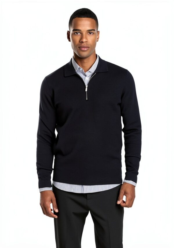 Polo Bestseller Homme Regular Fit Doublure Argentée Noir-2