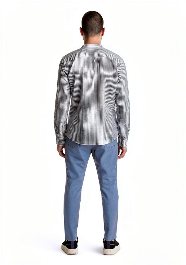 Chemise lin Bestseller manches longues fermeture boutonnée-3