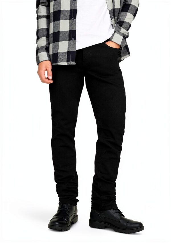 Bestseller Jean Noir Homme Taille Basse Poches Arrière-2