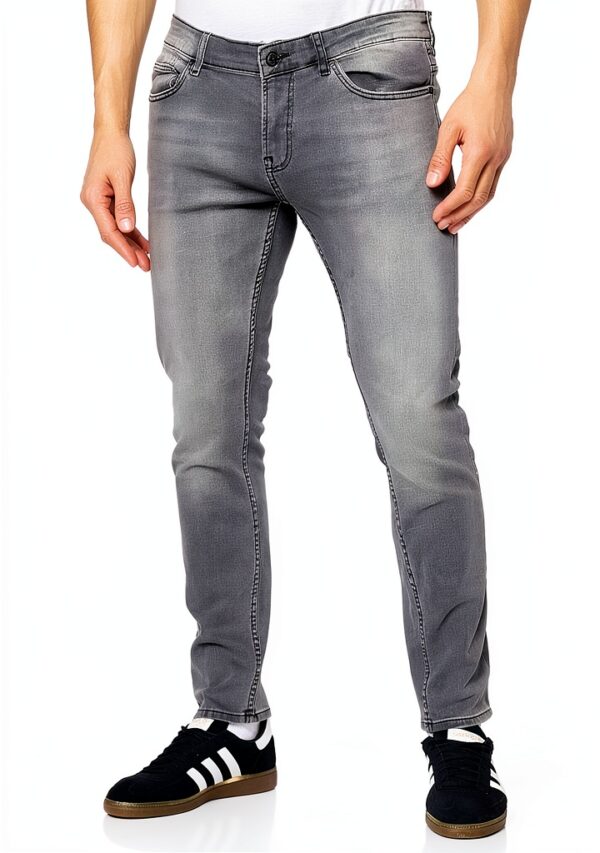 Jean Skinny Homme Coton Élasthanne Grey Denim Fit-0
