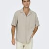 Chemise manches courtes ONLY SONS homme doublure argentée-2
