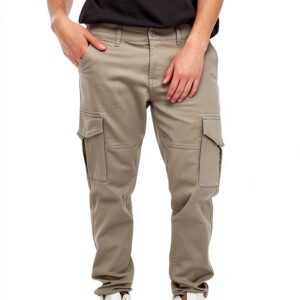 Pantalon cargo coton recyclé Bestseller Homme Vert Olive-0