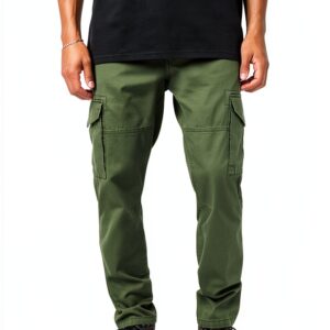 Pantalon cargo coton recyclé Bestseller coupe fuselée homme-0