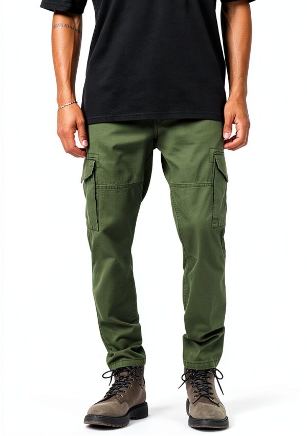 Pantalon cargo coton recyclé Bestseller coupe fuselée homme-0