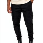 Pantalon cargo coton recyclé Bestseller coupe fuselée homme-0