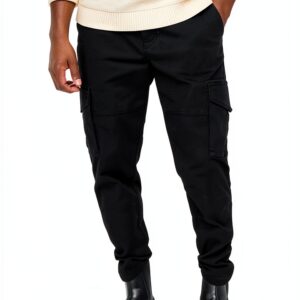 Pantalon cargo coton recyclé Bestseller coupe fuselée homme-0