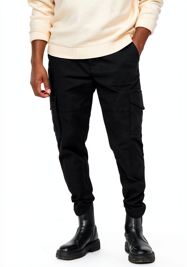 Pantalon cargo Bestseller en coton recyclé, coupe fuselée