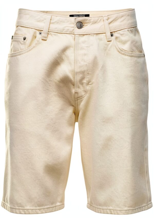 Short jean ONLY SONS homme denim confortable ecru-0