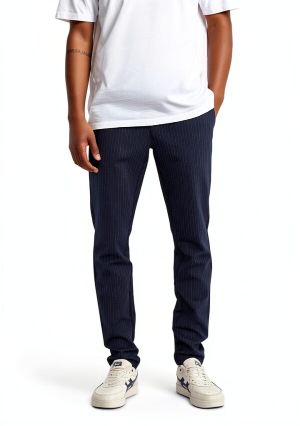 Pantalon Chino Homme Tapered Fit Polyester Viscose-3