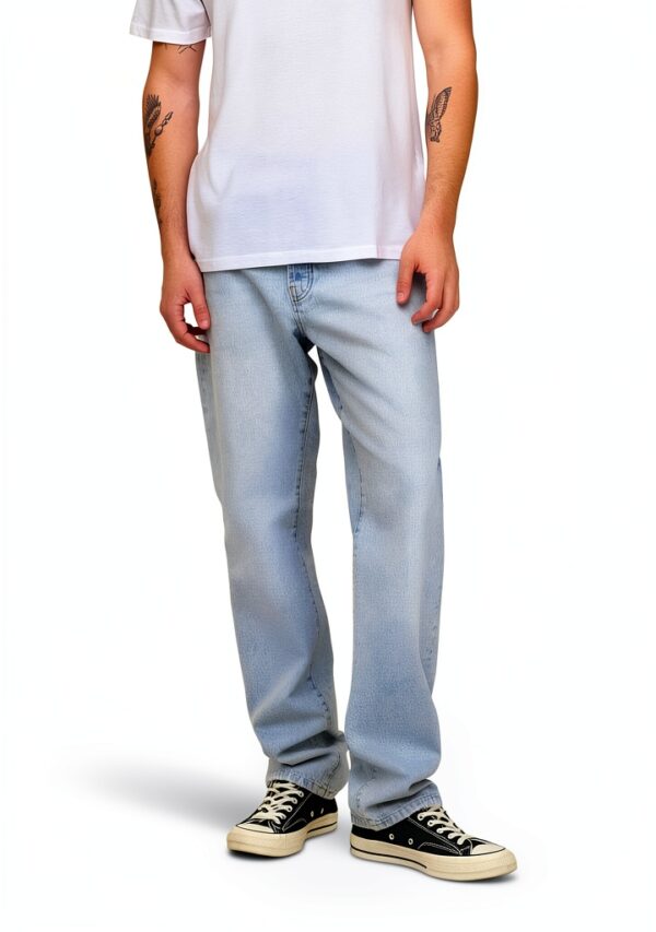 Bestseller Jeans Homme Coton Recyclé Coupe Droite Bleu-2