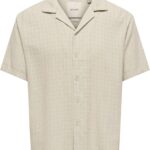 Chemise manches courtes ONLY SONS homme doublure argentée-0