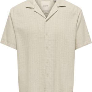 Chemise manches courtes ONLY SONS homme doublure argentée-0