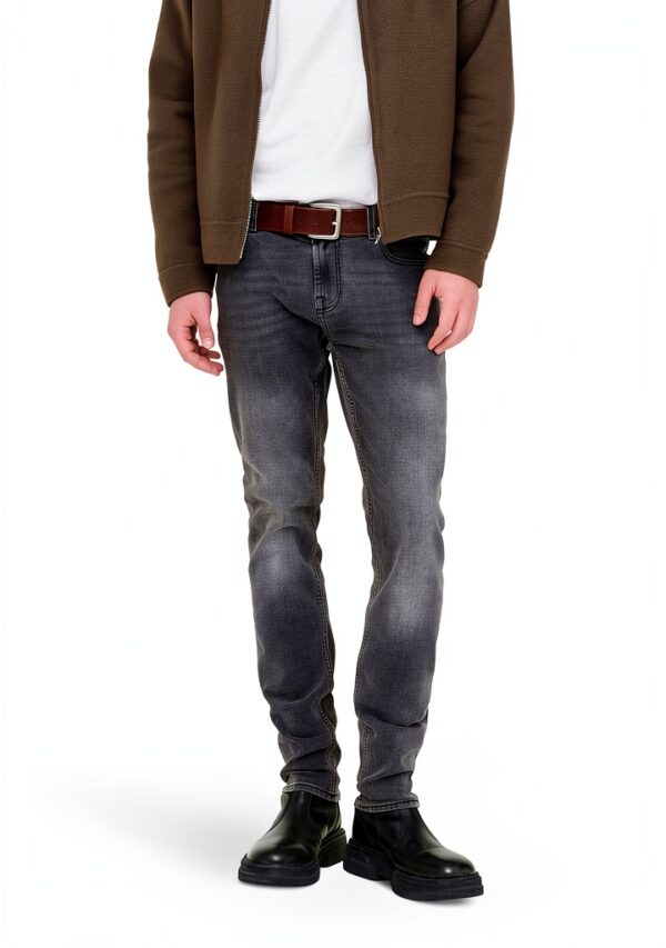 Jean Skinny Homme Coton Élasthanne Grey Denim Fit-3