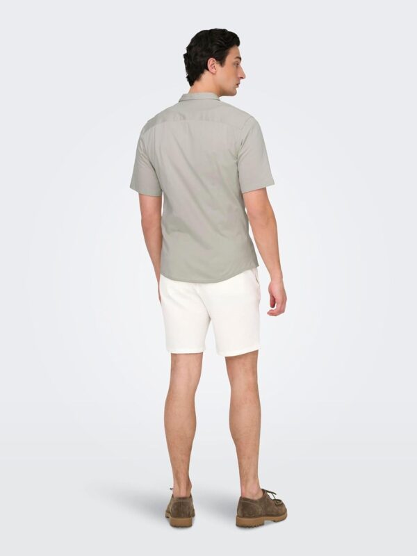 Only Sons Chemise Homme Coupe Ajustée Manches Courtes Gris-3