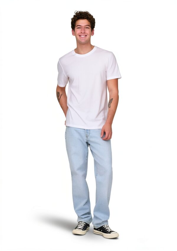 Bestseller Jeans Homme Coton Recyclé Coupe Droite Bleu Clair-5