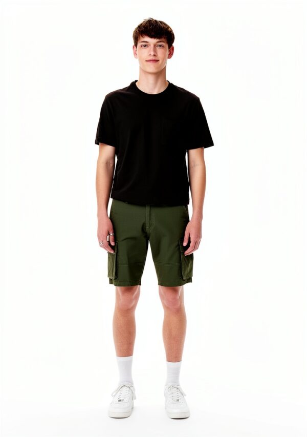 Short Cargo Bestseller Homme Coupe Classique Olive-5