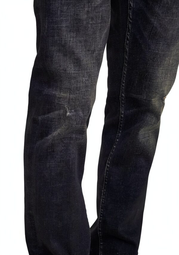 Jean slim Bestseller Homme Coton Élastique Noir Lavé-5