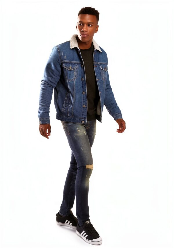 Chemise Homme ONLY SONS Coton Col Classique Bleu Denim-3