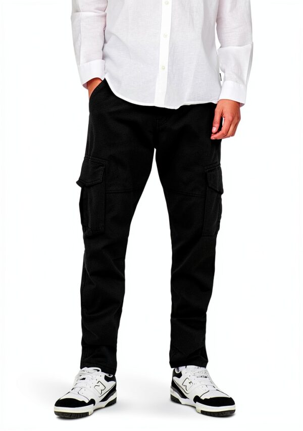 Pantalon cargo coton recyclé Bestseller coupe fuselée homme-3