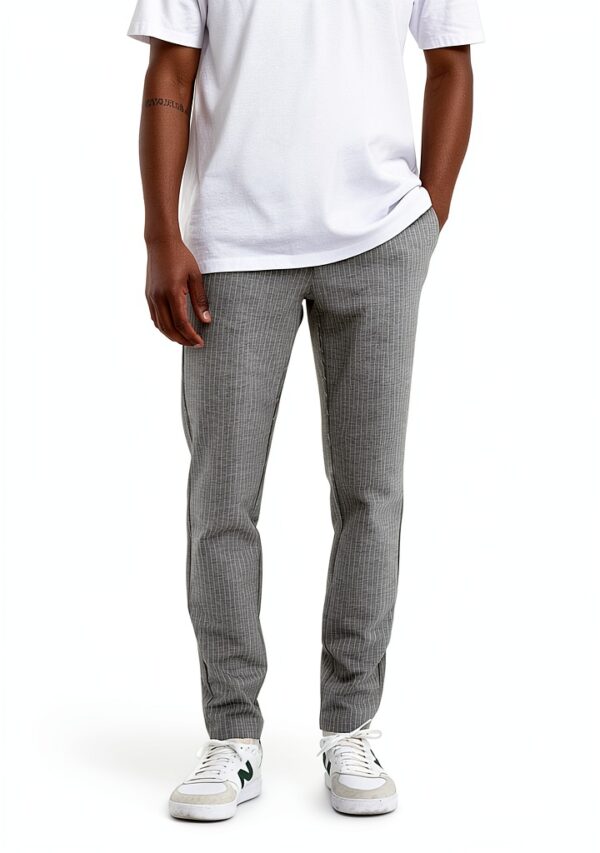 Pantalon chino homme Tapered Fit Rayures 76 polyester 20-4