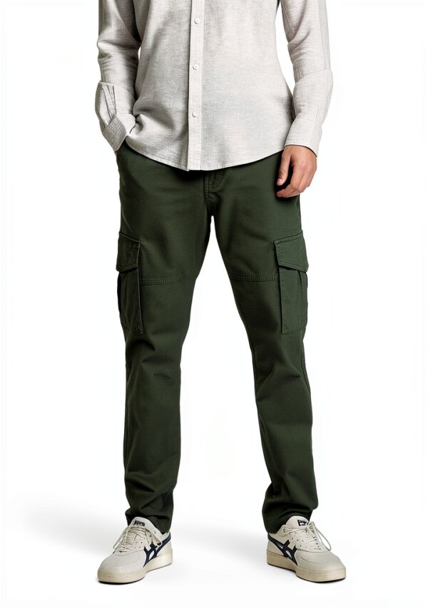 Pantalon cargo coton recyclé Bestseller coupe fuselée homme-3