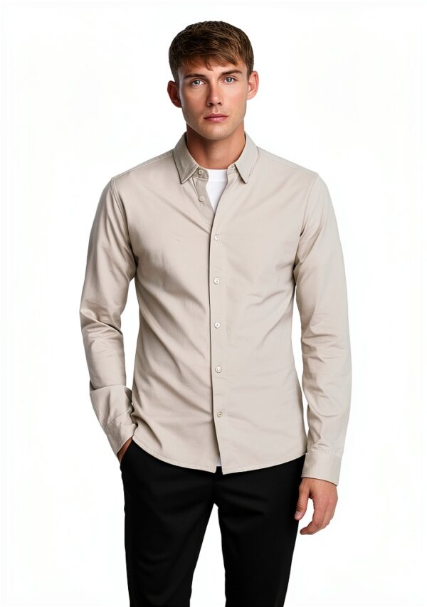Only Sons Chemise Homme Coupe Ajustée Manches Longues Gris-2