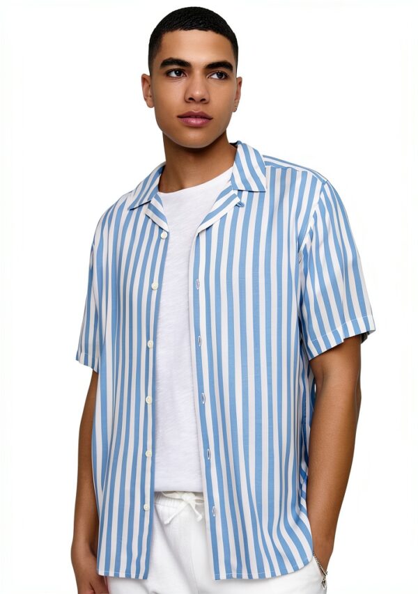 Only Sons Chemise homme viscose col chemise manches courtes-5