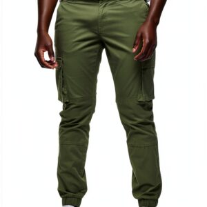 Pantalon cargo homme Bestseller coupe affinée olive-0
