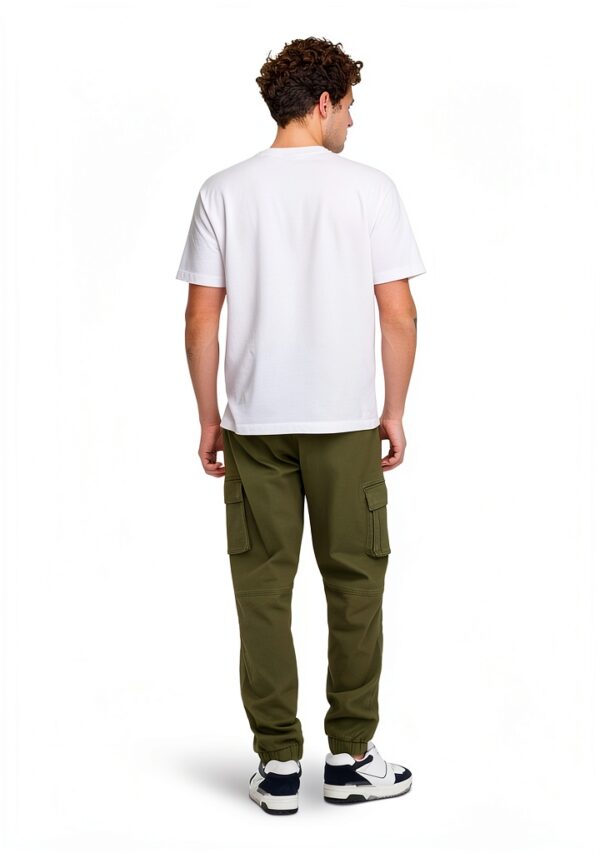 Pantalon cargo homme Bestseller coupe affinée olive-4