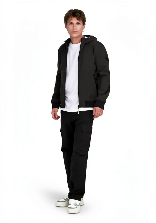 Pantalon cargo homme ONLY SONS coton recyclé noir chinchilla-4