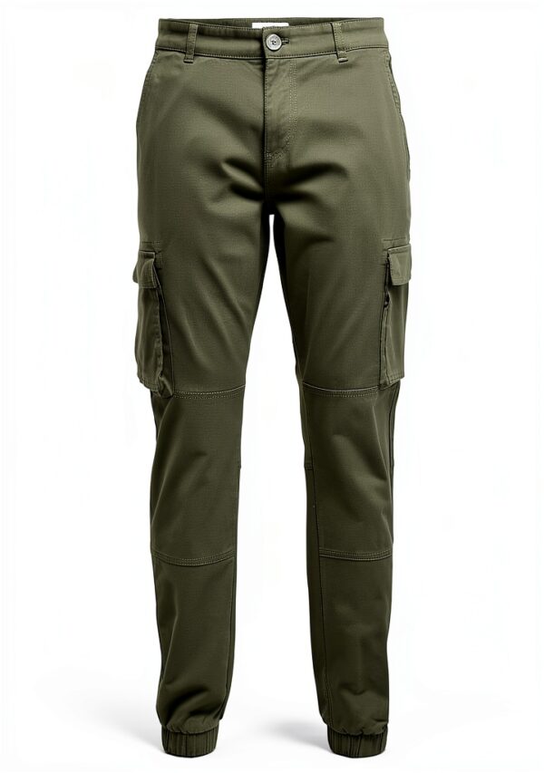 Pantalon cargo homme Bestseller coupe affinée olive-1