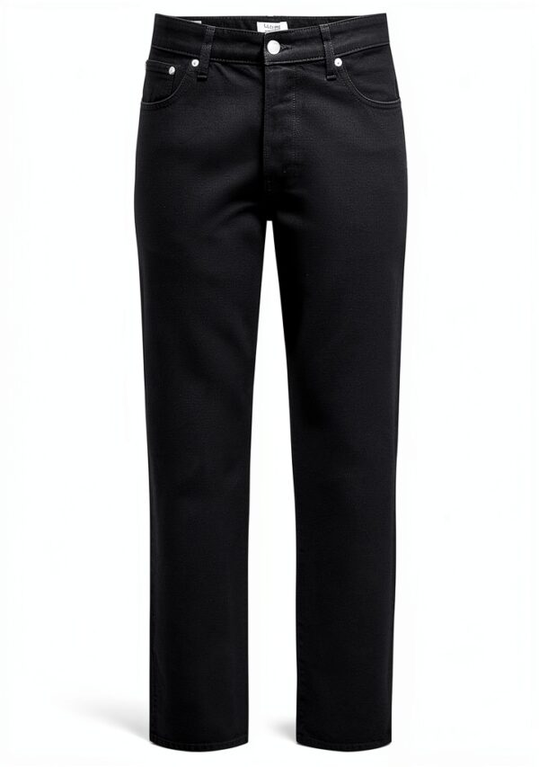 Bestseller Jean Homme Coupe Droite 100 Coton Noir Denim-0