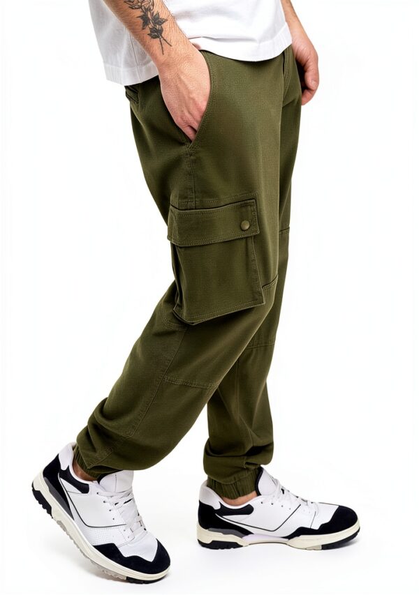Pantalon cargo homme Bestseller coupe affinée olive-6