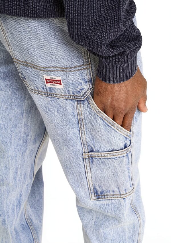 Only Sons Jean Homme Coupe Droite Denim Clair Taille Moyenne-5