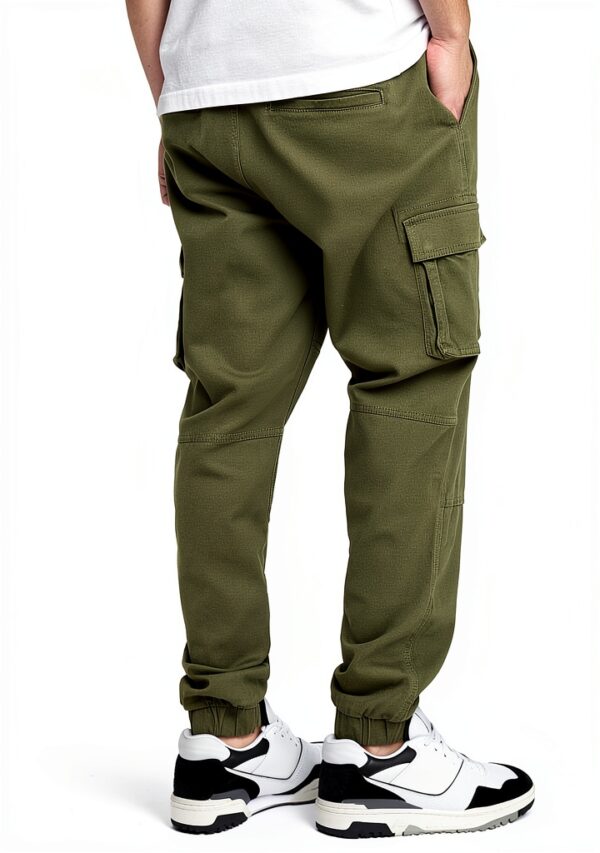 Pantalon cargo homme Bestseller coupe affinée olive-7