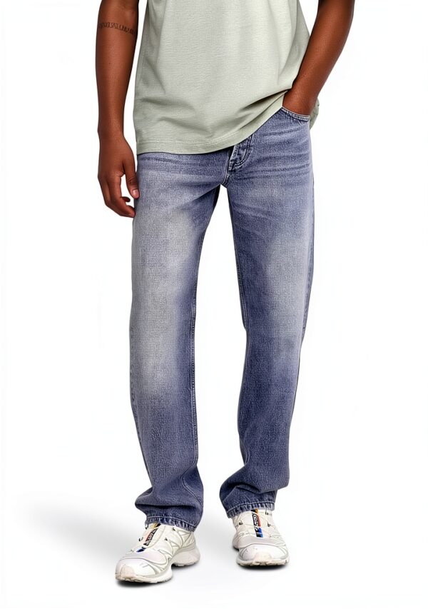 Only Sons Jean Homme Gris Coton Coupe Reguliere-3