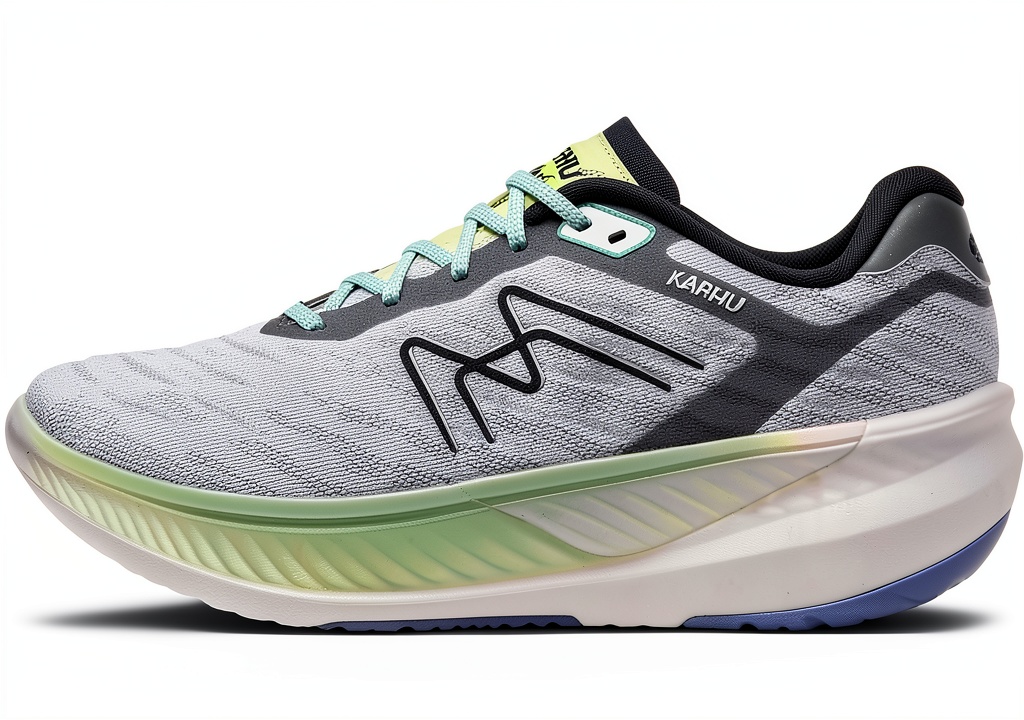 Chaussure Karhu Fusion 4.0 en action sur un sentier urbain