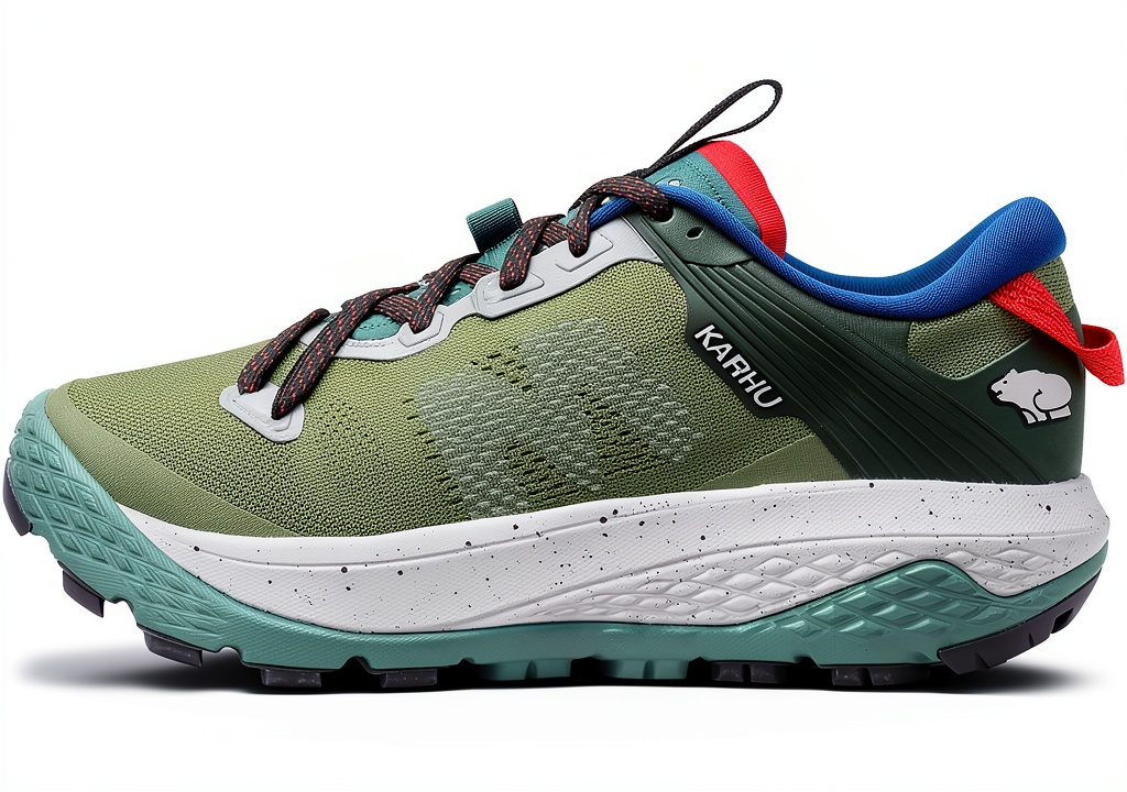 Chaîne de course Karhu Ikoni Trail WR sur un sentier humide