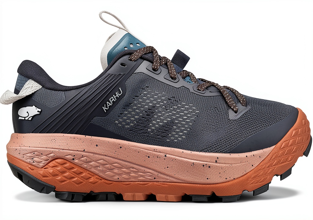 Chaîne de course Karhu Ikoni Trail WR sur un sentier humide