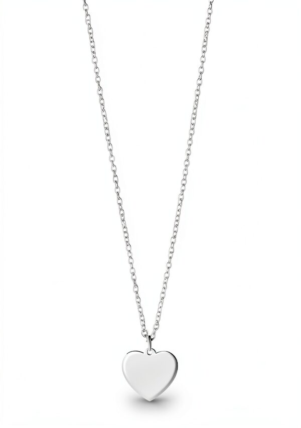 Collier cœur Luca Barra en acier anti-allergique, fermoir mousqueton,-0
